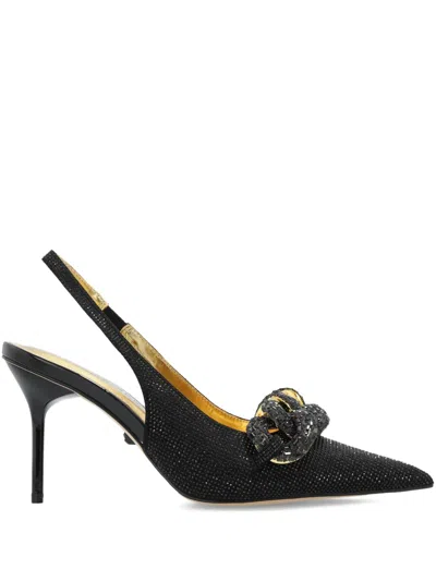 Kurt Geiger 70mm Crystal-chain Slingback In Black