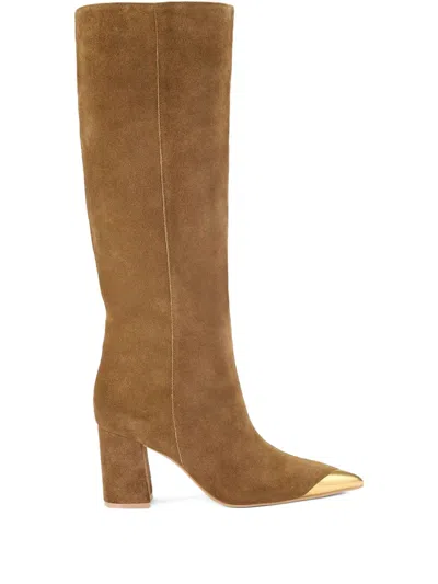 Kurt Geiger Suede Regent Cap Knee-high Boots 30 In Nude