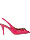 Kurt Geiger 85mm Belgravia High Sling Snake-embossed High-heel Pumps In Red