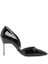 Kurt Geiger Britton 90 Womens Patent Leather Pointed Toe Pumps In 黑色