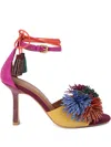 Kurt Geiger London Pompom Ankle Strap Sandal In Red