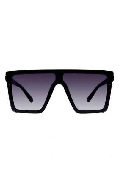 Kurt Geiger 99mm Flat Top Sunglasses In Black/ Smoke Gradient
