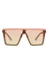 Kurt Geiger 99mm Flat Top Sunglasses In Blush/ Blush Flash