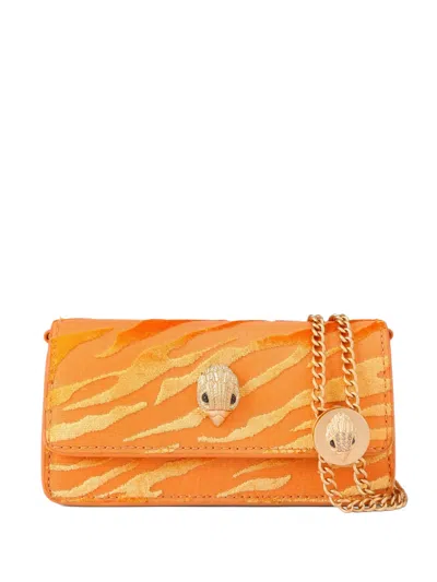 Kurt Geiger Animal-print Eagle Head Clutch Bag In Orange