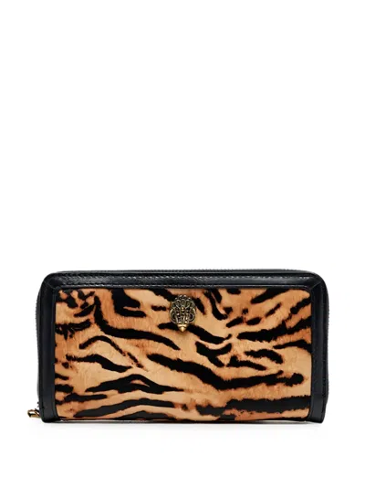 Kurt Geiger Animal-print Eagle Wallet In Purple