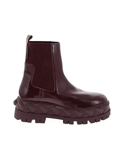 Pre-owned Kurt Geiger Ankle Boots In Burgundy