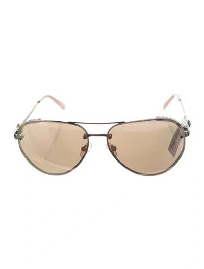 Pre-owned Kurt Geiger Aviator Mirrored Sunglasses In Silver