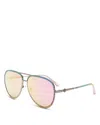 Kurt Geiger Aviator Sunglasses, 63mm In Multi/pink Gradient