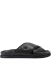 Kurt Geiger Baron Crocodile-effect Slide Sandals In Black