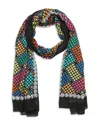Kurt Geiger London Basket Weave Crystal Print Oblong Scarf In Black