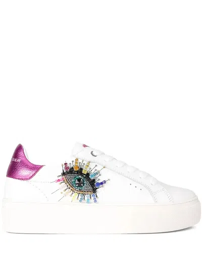 Kurt Geiger Beaded-eye Sneakers In White