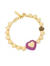 Kurt Geiger Beaded Heart Bracelet In Gold