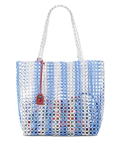 Kurt Geiger Beaded Kensington Shopper Tote In Open Blue