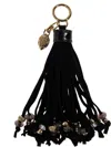 Kurt Geiger Beaded Tassel Keyring In Black