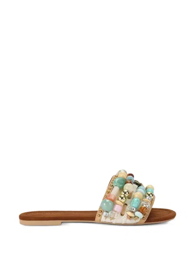 Kurt Geiger Bead-embellished Eagle-plaque Slides In Multi