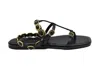 Kurt Geiger Black Lace-up Flat Shoes With Chain Detail In Black