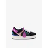 Kurt Geiger Leather Southbank Tag Sneakers In Black/comb