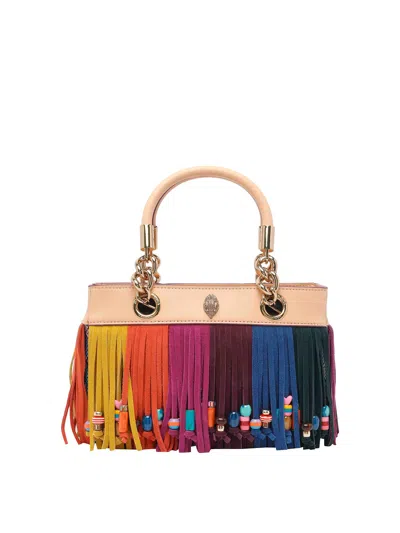 Kurt Geiger Square Kensington Fringe Handbag In Multi