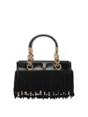 Kurt Geiger Square Kensington Fringe Handbag In Black