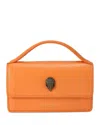 Kurt Geiger London Extra Small Bond Leather Top Handle Bag In Orange