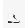 Kurt Geiger S' Kensington Bow Leather Ankle Boots Bone Eur 30 / 12 Uk In White