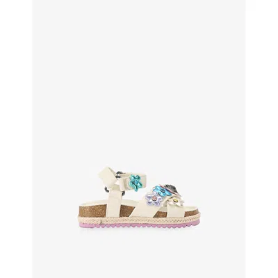 Kurt Geiger Bone/comb Kids' Mini Kensington Leather Sandals Eur 30 / 12 Uk In Multi