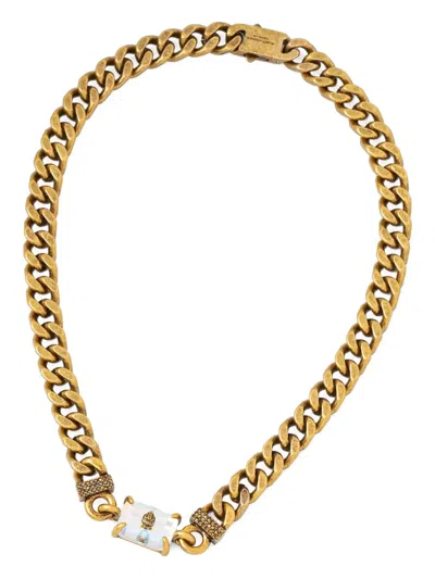 Kurt Geiger Brass Necklace In Metallic