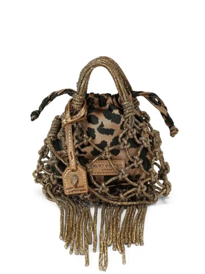 KURT GEIGER WOMEN BRONZE MACRAME BUCKET BAG, ONESIZE LUXURY BUCKET BAGS FOR WOMEN DARVEYS