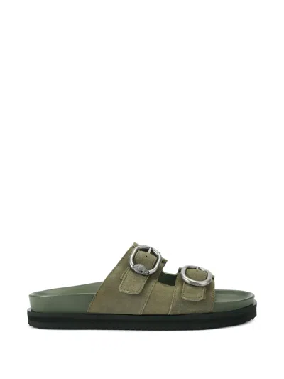 Kurt Geiger Buckle Strap Sandals In Green