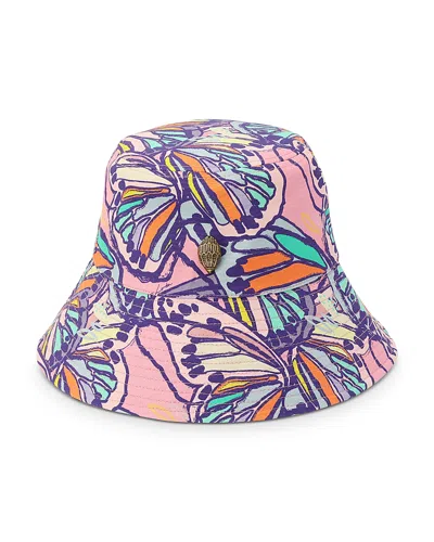 Kurt Geiger Butterfly Print Bucket Hat In Gray