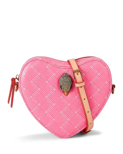 Kurt Geiger Camden Heart Crossbody In Pink