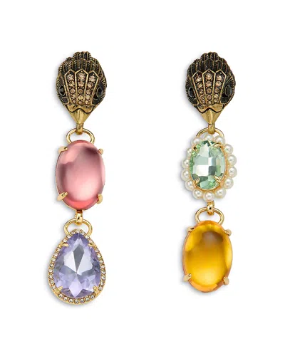 Kurt Geiger Candy Gemstone Signature Eagle Mismatch Statement Earrings In Multi