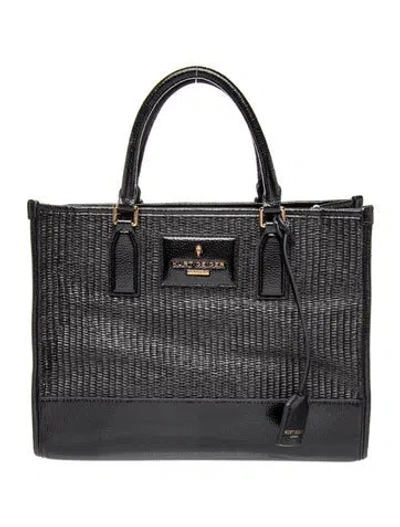 Pre-owned Kurt Geiger Canvas Top Handle Bag In Black
