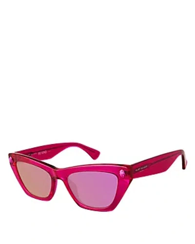 Kurt Geiger Cat Eye Sunglasses, 51mm In Pink/pink Mirrored Gradient