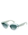 Kurt Geiger Cat Eye Sunglasses, 60mm In Light Green