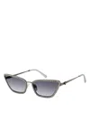 Kurt Geiger Cat Eye Sunglasses, 60mm In Silver