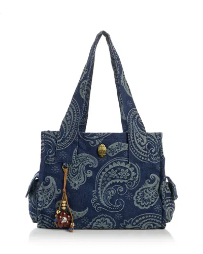 Kurt Geiger Celia Canvas Tote In Blue