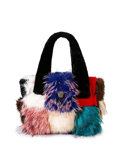 Kurt Geiger Celia Patchwork Faux Fur Tote In Neutral