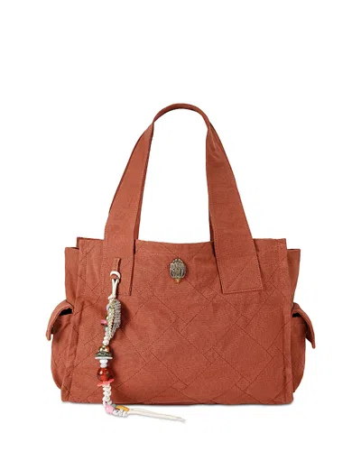 Kurt Geiger Celia Quilted Canvas Tote In Blue