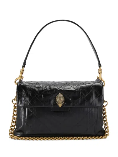 Kurt Geiger Celia Quilted Eagle Head Leather Shoulder Bag In Black