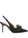 Kurt Geiger Chain Embellished Heeled Pumps In Black