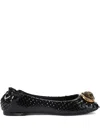 Kurt Geiger Leather Chelsea Ballet Flats In Black