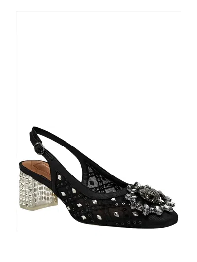 Kurt Geiger Chelsea Block Embellished Sling Pumps In Black