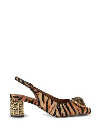 Kurt Geiger Chelsea Block Slingback Heels In Brown
