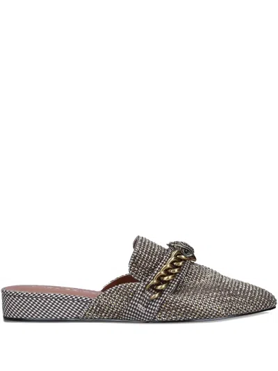 Kurt Geiger Chelsea Chain-embellished Crystal Mules In Black
