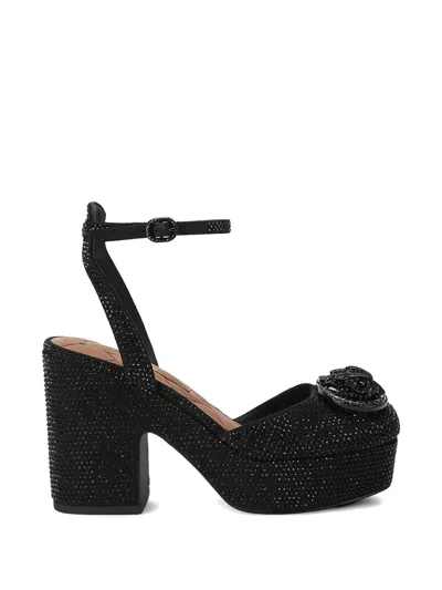 Kurt Geiger Chelsea Crystal-embellished Platform Sandals In Black