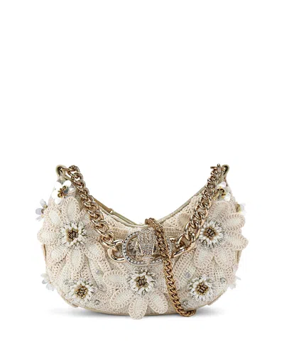 Kurt Geiger Chelsea Embellished Flower Hobo Bag In White