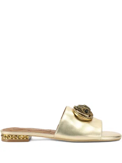 Kurt Geiger Chelsea Flat Sandals In Gold