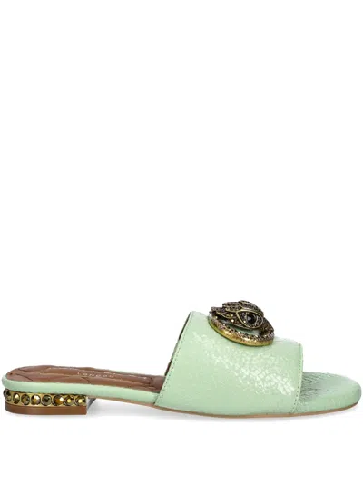 Kurt Geiger Chelsea Flat Sandals In Light/pastel Green