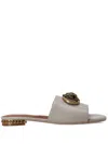Kurt Geiger London Chelsea Leather Slide Sandal In Gray